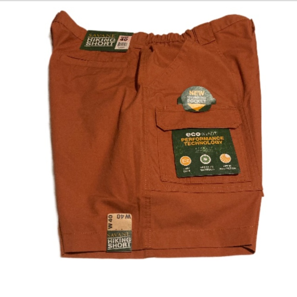 NWT Savane Hiking Men’s Shade of Orange Shorts Size 40 Waist